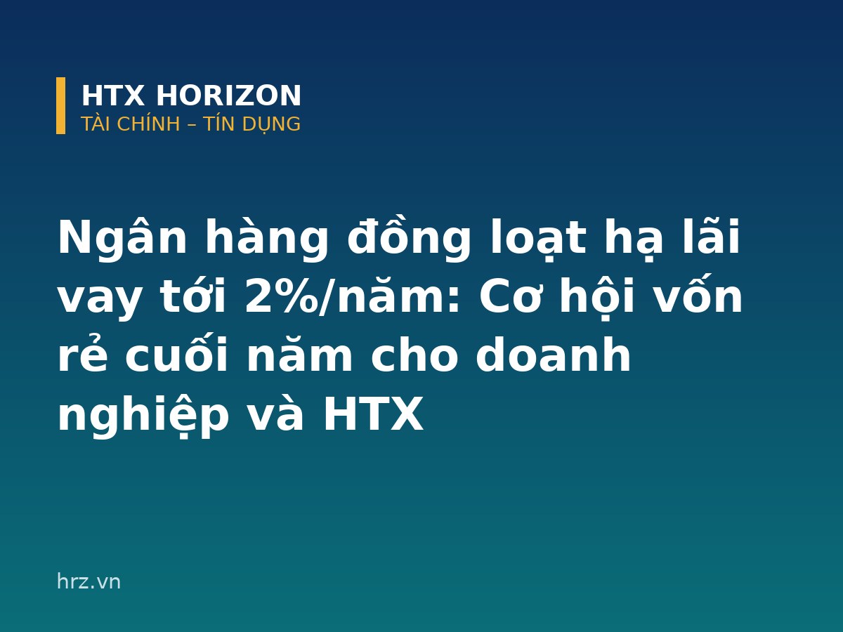 Ngân hàng đồng loạt hạ lãi vay tới 2%/năm: Cơ hội vốn rẻ cuối năm cho doanh nghiệp và hợp tác xã
